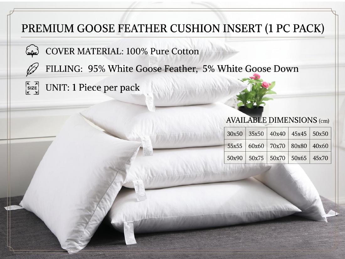 Goose Feather Cushion Insert product specification reference