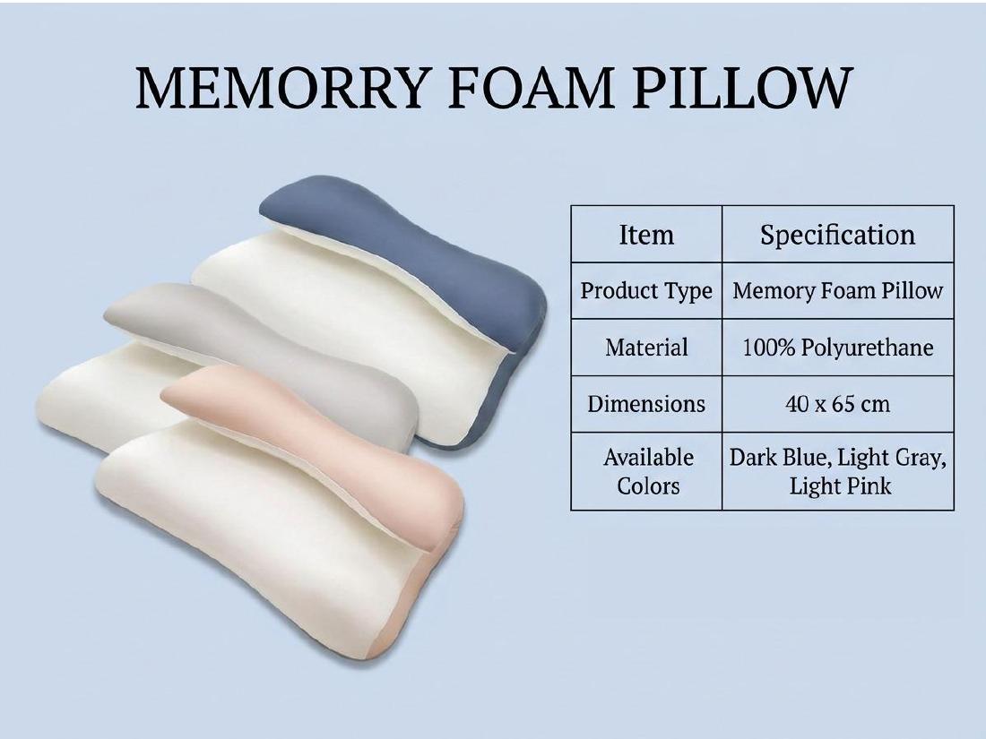 Memory Foam Pillow product specification reference